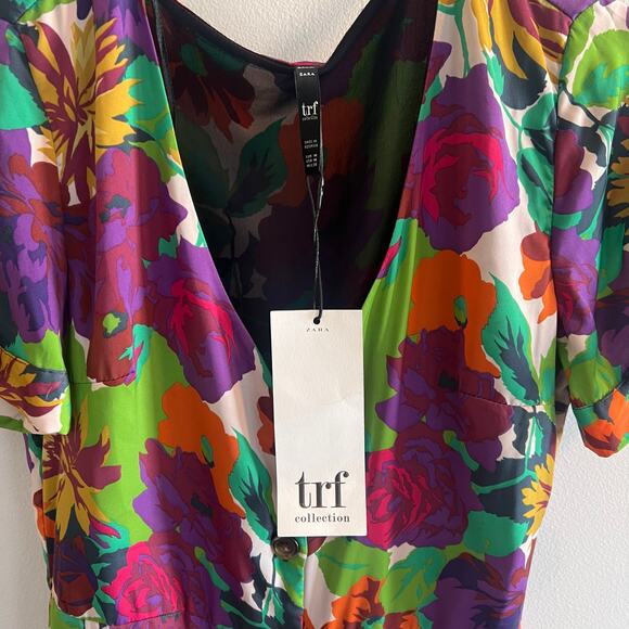 NWT Zara Trf Collection Multicolor Floral Dress Size M - Picture 5 of 10